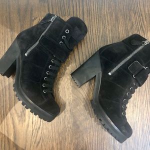 designer Combat booties